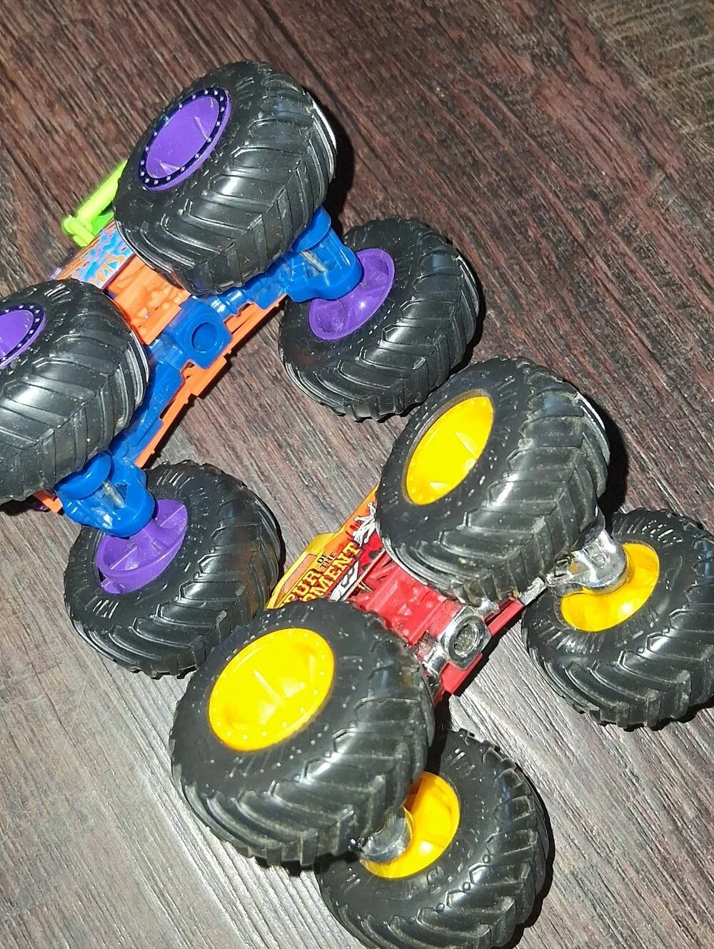 Hot Wheels Monster Truck Toy - Bright Green, Purple & Orange